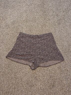 American Eagle Outfitters Leopard Print High Waist Shorts - Tan & Black